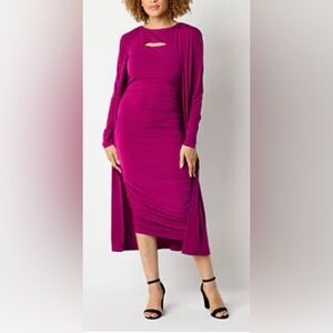 Bold Elements Womens Midi Jacket Dress 2 PC Set, Medium